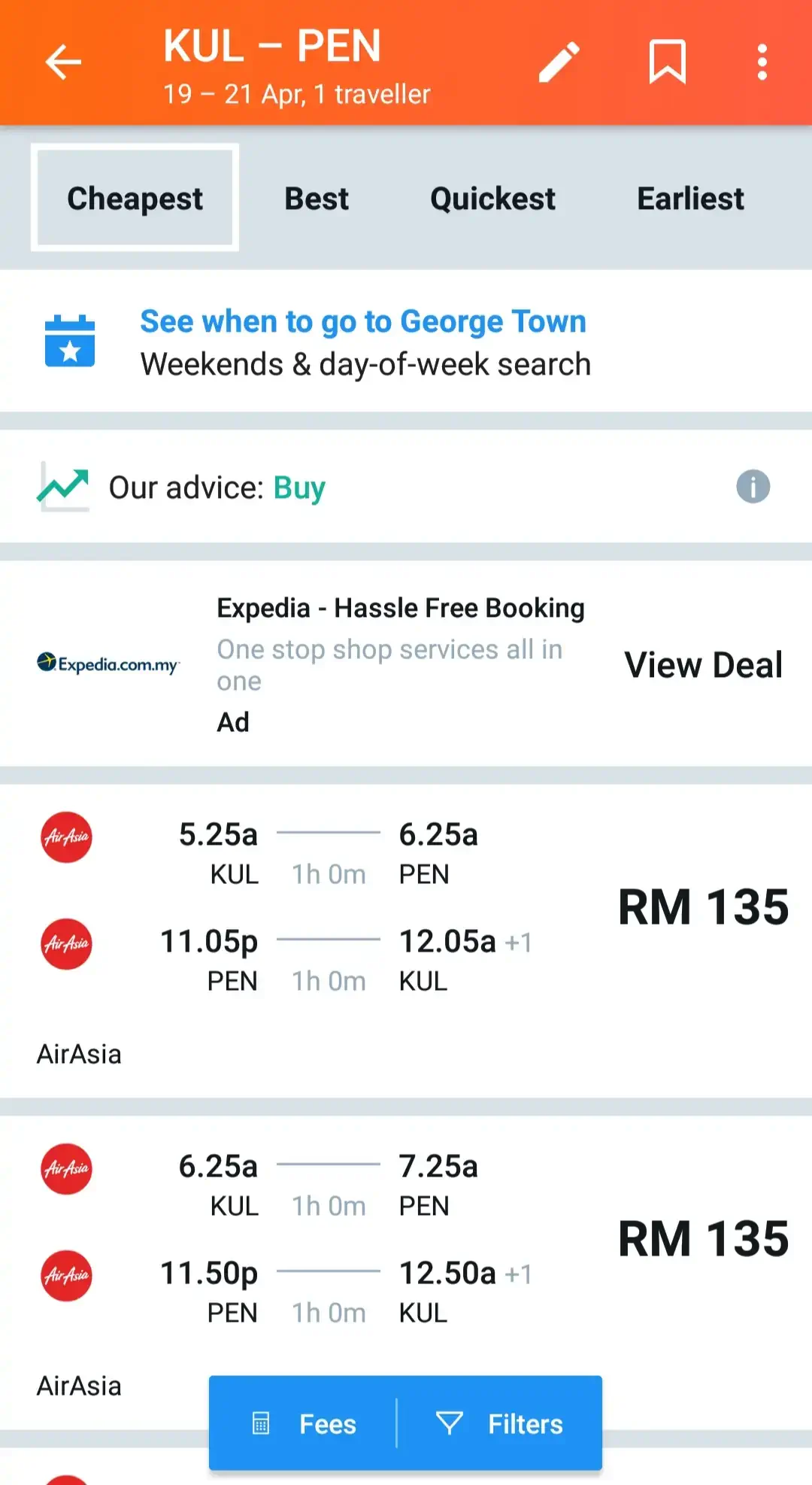 You can use the KAYAK app to book flights and plan your travels painlessly. 